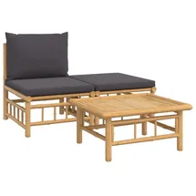 vidaXL Lounge Set 3-tlg. dunkelgrau/braun inkl. Kissen 362305