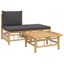 vidaXL Lounge Set 3-tlg. dunkelgrau/braun inkl. Kissen 362305