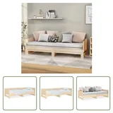 The Living Store Ausziehbares Tagesbett Massivholz Kiefer 2x(90x190) cm - Braun