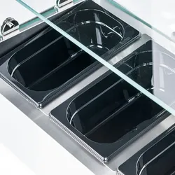 Stalgast Edelstahl-Kühlaufsatzvitrine für 7 x GN1/4, statische Kühlung