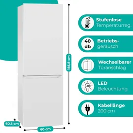 Bomann KG 7357 Kühl-Gefrierkombination (315 l, 1858 mm hoch, Weiß)