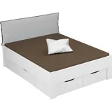 Rauch Stauraumbett RAUCH "Aditio", weiß, B:146cm H:107cm L:208cm, Betten, Stauraumbett, inklusive Kopfteil und Schubkästen