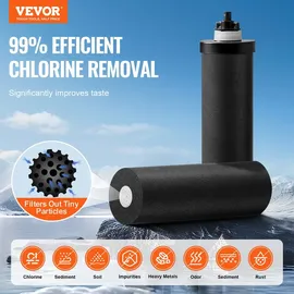 Vevor Schwerkraft Wasserfiltersystem Edelstahl Arbeitsplattensystem 7+8,5L Wasserfiltrationssystem, reduziert Blei und bis zu 99 % Chlor, mit 2 Kohlefiltern und Wasserstandshahn, Camping Wohnmobil