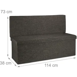 Relaxdays Faltbarer Sitzhocker mit Lehne 114 x 73 x 38 cm Braun