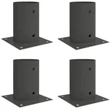 vidaXL Runder Bodenanker 4 Stk. Anthrazit 15 x 15 x 15 cm Metall