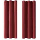 Deconovo Single Blackout Curtains Thermo-Verdunkelungsvorhänge für Schlafzimmer, Polyester, 140 x 260, 2