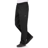 Chef Works Unisex Classic Fit Cargo Kochhose Schwarz, Größe: L / Large, Bundweite: 38 - 40 Zoll, Schrittlänge: 32 Zoll, Elastischer Bund | B222-L