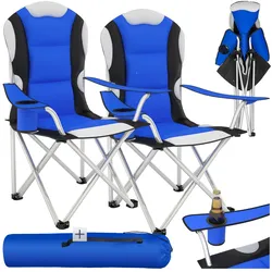 tectake® Campingstuhl, faltbar, gepolstert, geringes Gewicht, 60 x 88 x 110 cm
