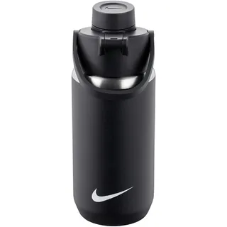 Nike SS Recharge Chug Trinkflasche aus Edelstahl - für Kohlensäurehaltige Getränke geeignet - 354 ml 091 - black/black/white