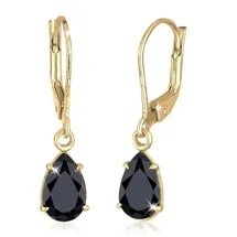 ELLI PREMIUM Elli Ohrringe 925 Sterling Silber Tropfen in Schwarz | Gr.: onesize