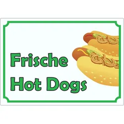 Frische Hot Dogs Aufkleber A6 (105x148mm)