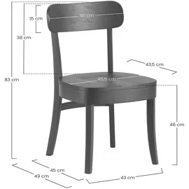 VS Venta-stock Stuhl-Set 2 Nala Holz gelb