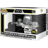 Funko POP! Ride Super Deluxe: Star Wars: The Mandalorian - Mando und Grogu (das Kind, Baby Yoda) - (Grogu (das Kind, Baby Yoda), Baby Yoda) In N1 - Exklusiv bei Amazon!