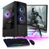 Meinpc AMD Ryzen 7 Set Gaming-PC-Komplettsystem (27", AMD Ryzen 7 5700G, Radeon Vega, 32 GB RAM, 1000 GB SSD, Gaming, Gamer, RGB) 32 GB | 1000 GB