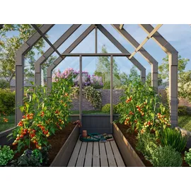 Palmako Emilia Gewächshaus lackiert Dunkelgrau ESG 4 mm 5,4 m2