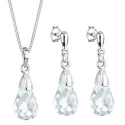 Elli Tropfen Bergkristall 925 Sterling Silber Schmuck-Set   Damen 