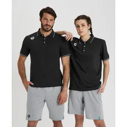Team Poloshirt Baumwolle Unisex Einfarbig - Black - M