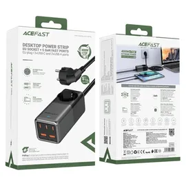 ACEFAST Z2 GaN 75W PD-Tischladegerät 3x USB-C USB-A - Schwarz Grau