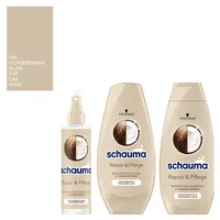 3tlg Schauma Repair & Pflege Shampoo | Spülung | Sprühpflege Kokos-Extrakt vegan