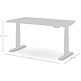 Assmann Electronic Schreibtisch Pitino Curved Grau / Weiß