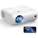 Tragbarer Mini-Projektor, 4K-Videoprojektor – 13000 Lux Smartphone-Projektor, unterstützt kabelgebundene Bildschirmspiegelung, kompatibel mit TV Stick/Windows/iOS/Android/HDMI