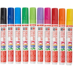 Marabu Lackmarker KiDS Porcelain & Glas Painter, Spülmaschinenfest, 10er-Set