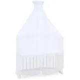 babybay Moskitoschutz und Himmel Piqué mit Band passend für alle Modelle bis 96 cm Länge, weiß Sterne perlgrau