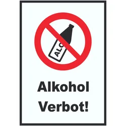 Alkohol verbot Schild A2 (420x594mm)