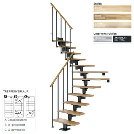 DOLLE Mittelholmtreppe Cork 75-79 cm Holz/Metall Perlgrau