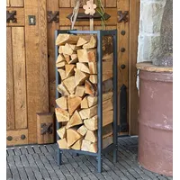 Quick Star Metall Kaminholzregal Anthrazit 33x25x90cm Garten Kaminholzunterstand Kaminholzlager