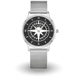 DUR Luxusuhr DUR Schmuck: Uhr 36er "Kompass" mit Lavasand, Mesh Band Edelstahl, DW006