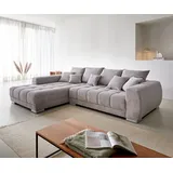 DeLife Eckcouch Cord 300x220 cm Grau