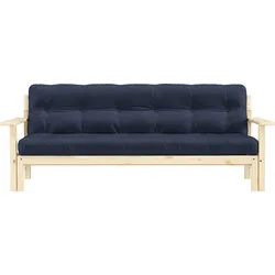 Schlafsofa KARUP DESIGN "Unwind", blau (navy), B:190cm H:14cm T:92cm, Sofas, Mit Holzstruktur, inkl. Futonmatratze, Liegefläche 130x190 cm