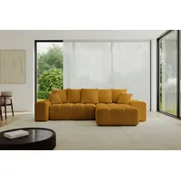 altdecor Ecksofa Cord 2-Sitzer Senfgelb