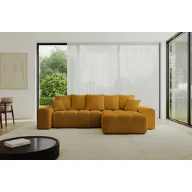 altdecor Ecksofa Cord 2-Sitzer Senfgelb