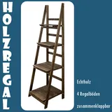Leiterregal Regal Wandregal Standregal Blumentreppe Klappbar Braun Kingpower