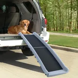 Auto PKW Hunderampe Einstieghilfe Anti Rutsch klappbar Grau 155x40cm bis 90Kg