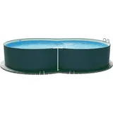 Planet Pool Stahlwandpool achtform 540x350x120 cm, Stahl 0,4 mm anthrazit, Folie 0,4 mm sand, dunkelgrau|kaschmirbeige No Size