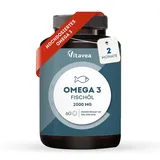 Omega 3 Wildfischöl 2000mg  1000mg EPA, 500mg DHA, 60 Omega 3 Kapseln hochdos...