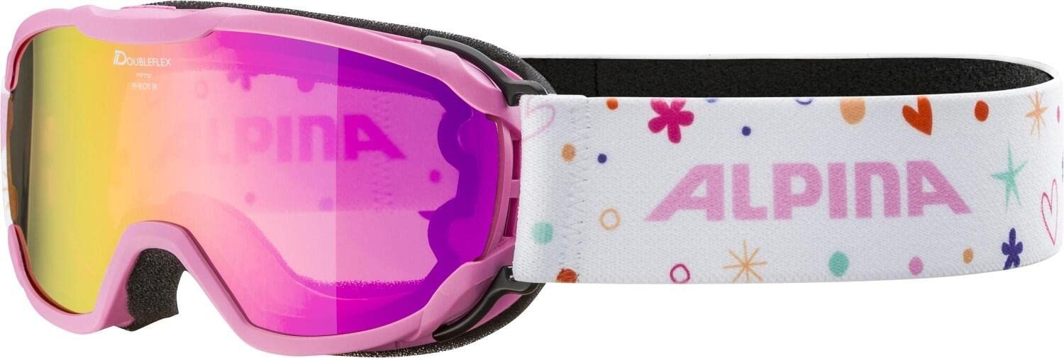ALPINA PHEOS JR. - Verspiegelte, Kontrastverstärkende & Polarisierte Skibrille Mit 100% UV-Schutz Für Kinder, rose, One Size