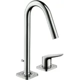 Hansgrohe Axor Citterio M 2-Loch Waschtischmischer 160 mit Zugstangen-Ablaufgarnitur - Edelstahl