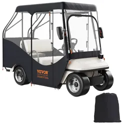 VEVOR Transparent Golfwagen Regenabdeckung 4-Personen-Golfwagenabdeckung 152 x 110 cm, 420D-Polyester Wasserdicht, Tragbar, Fahrbar, Aufbewahrungsabdeckung für Golfwagen Passend für EZGO TXT Golfwagen