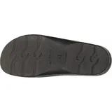 FLY FLOT Herren Hausschuh Pantoffel Schlupfschuh gepolsterte Lederdecksohle, Größe:47 EU, Farbe:Schwarz - Schwarz - 47