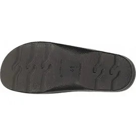 FLY FLOT Herren Hausschuh Pantoffel Schlupfschuh gepolsterte Lederdecksohle, Größe:47 EU, Farbe:Schwarz - Schwarz - 47