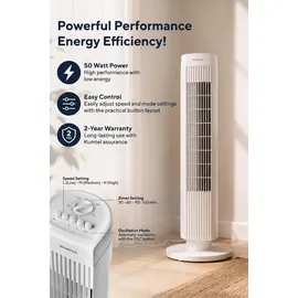 Opviq Kumtel Standventilator 74,5 cm Standventilator Weiß
