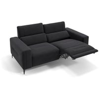 Sofanella 2-Sitzer Stoff Teramo, Relaxsofa, Designsofa, Designer Couch, Italienisches Sofa, 2er Sofa schwarz