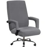 Bestenrose Bürostuhl Bezug Bürostuhlabdeckung für Die Sitzfläche Elastische Stuhlhussen mit Armlehne Hussen Bezüge Elastische Waschbar Stuhlhussen Set für Bürostuhl Computerstuhl (X-Large, Grau)