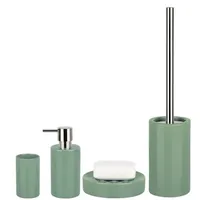 Spirella Badezimmer Set, 4-teiliges Badzubehör aus Porzellan Tube Seifenspender,