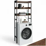 Tectake Badezimmerregal 67x25x165,5 cm dunkel, rustikal