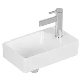Villeroy & Boch Avento Handwaschbecken 36 x 22 cm, 1 Hahnloch, ohne Überlauf, links, stone white